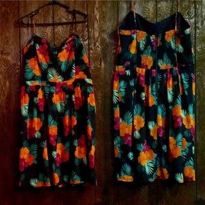 Plus Size Spaghetti Strap Tropical Dress